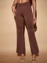 shein-brazowe-materialowe-spodnie-flary-z-wysokim-stanem-xs-14174