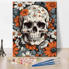 tishiron-malowanie-po-numerach-obraz-abstrakcyjna-czaszka-kwiaty-21x13-5-cm