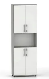 regal-biurowy-na-ksiazki-i-segragatory-g-80-4d-szara-z-bialymi-drzwiami