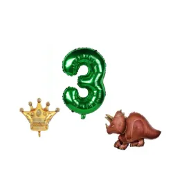 balony-na-3-urodziny-z-motywe-dinozaura-i-korony-impreza-urodzinowa-ozdoby