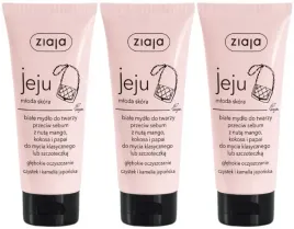 3-x-ziaja-jeju-biale-mydlo-do-twarzy-75ml-odblokowuje-pory-z-nadmiaru-sebum
