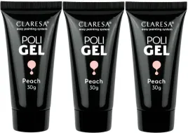3-x-claresa-poli-gel-zel-budujacy-peach-30g-elastyczny-akrylozel-wytrzymaly