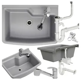 zlew-gospodarczy-roboczy-pralnia-garaz-szary-velora-70-bateria-hand-chrom