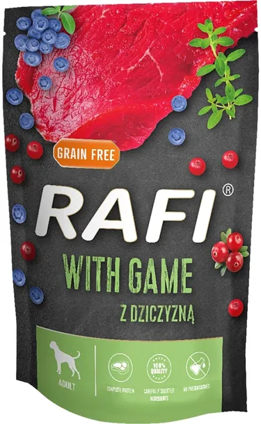 RAFI MOKRA KARMA Z DZICZYZNĄ SASZETKA 500G DOLINA NOTECI