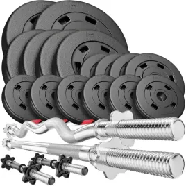 zestaw-obciazen-bitumicznych-z-gryfami-75kg-sztanga-z-zaciskami-regulowana