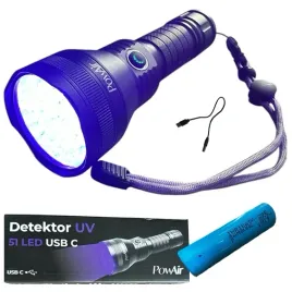 latarka-uv-led-powair-51usb-bursztyn-klima-kontrast-mocz-profesjonalna