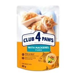 club-4-paws-premium-adult-cat-z-makrela-w-sosie-saszetka-85g