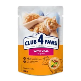 club-4-paws-premium-adult-cat-z-cielecina-w-sosie-saszetka-85g