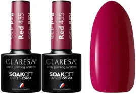 2-x-claresa-lakier-hybrydowy-red-435-5g-kobieca-czerwien-wysoka-trwalosc