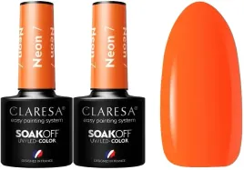 2-x-claresa-lakier-hybrydowy-neon-7-5g-neonowa-pomarancz-wysoka-trwalosc