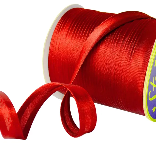 Lamówka atłasowa czerwona 15mm x 130m