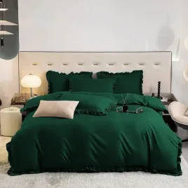 komplet-jednokolorowej-poscieli-z-falbanka-khaki-200x220cm-navona