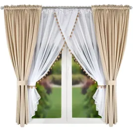 komplet-welurowych-zaslon-bezowych-z-firana-z-pomponikami-400x160cm-ozzy