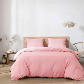 komplet-rozowej-poscieli-z-pomponami-200x220cm-rose-pomponella