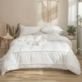komplet-poscieli-bialej-pompony-200x220cm-white-pomponita