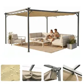 pergola-tarasowa-altana-4x4m-bezowa-metalowa-zadaszenie-tarasu-irda
