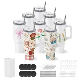 kubki-sublimacyjne-vevor-8-szt-1183-ml-stal-nierdzewna-z-pokrywkami-slomka