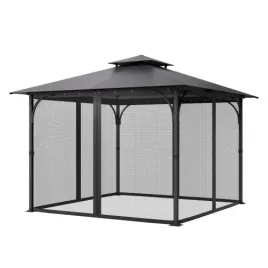 moskitiera-vevor-do-altan-275x275x196cm-4-panele-podwojny-zamek-czarna