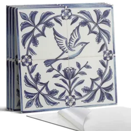 dekoracyjne-kafelki-winylowe-scienne-motyw-ptaka-wsrod-zieleni-4-x-50x50-cm