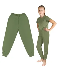 spodnie-dresowe-134-khaki-dzieciece-bawelniane-ze-sciagaczem-na-wystepy