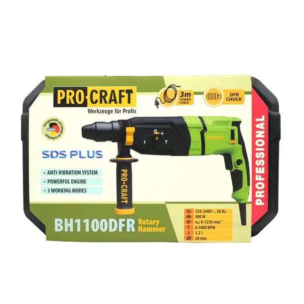 mlotowiertarka-sds-plus-procraft-bh1100dfr-marka-procraft-zasilanie-sieciowe