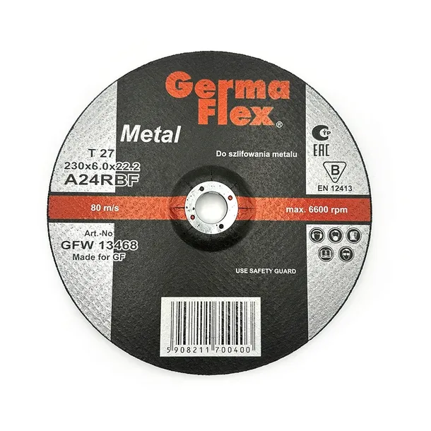 Tarcza do szlifowania metalu 230mm x 6mm Germa Flex