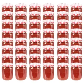 vidaxl-szklane-sloiki-na-dzem-bialo-czerwone-pokrywki-48-szt-230-ml