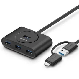 hub-usb-3-0-ugreen-cr113-4-portowy-otg-czarny