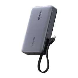 powerbank-ugreen-20000-mah-145w-usb-c-wbudowany-kabel-szary