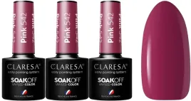 3-x-claresa-lakier-hybrydowy-pink-542-5g-roz-pompejski-idealna-gestosc
