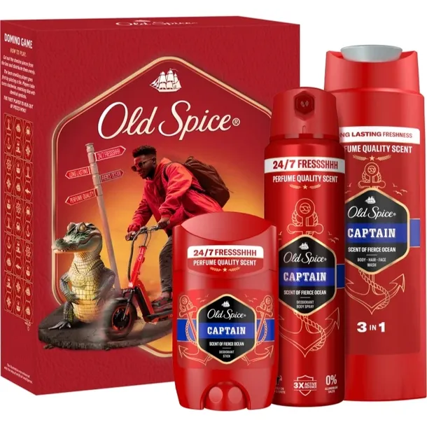 OLD SPICE CAPTAIN ZESTAW PREZENTOWY SPRAY 150ml + SZTYFT 50ml+ ŻEL 250ml