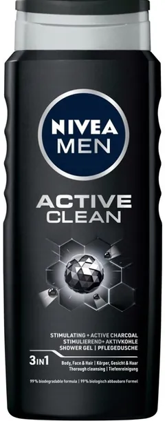NIVEA Men Active Clean 3w1 żel pod prysznic do twarzy, ciała i włosów 500ml