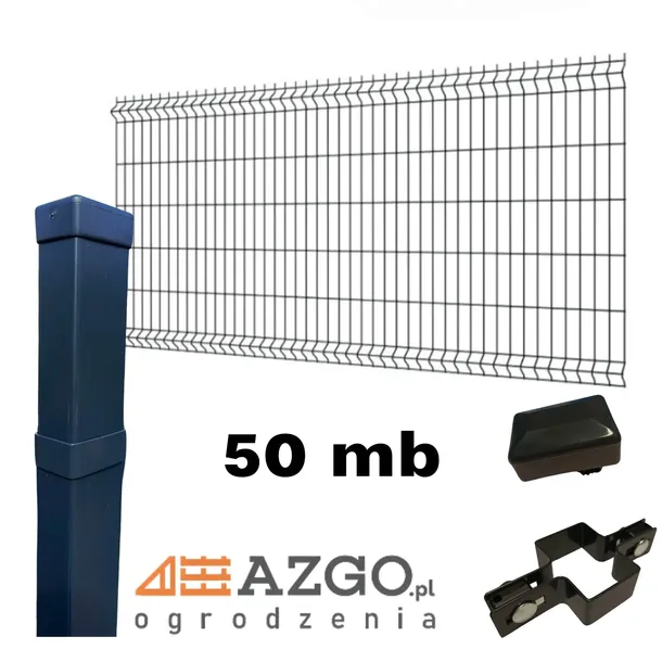 Ogrodzenie Panelowe 153cm fi4 – KOMPLET 50 mb (panele, słupki i akcesoria)