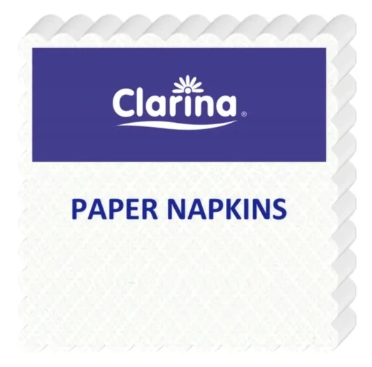 Serwetka ząbkowana gastronomiczna CLARINA biała papierowa 17x17 cm 400 szt