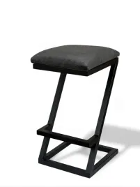 hoker-65-cm-loft-industrial-taboret-metalowy-czarny-welur-szare-karo