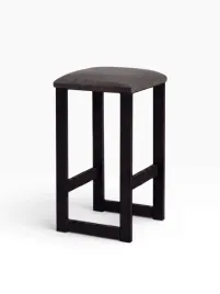 stolek-metalowy-z-poduszka-taboret-64cm-czarny-mat-ciemno-szary-welur-karo