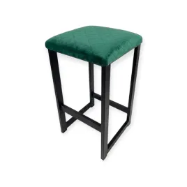 czarny-metalowy-taboret-na-altanke-siedzisko-welur-zgnita-zielen-35x35x60cm