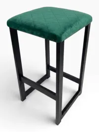 czarny-metalowy-taboret-na-taras-siedzisko-welur-zgnita-zielen-35x35x60cm
