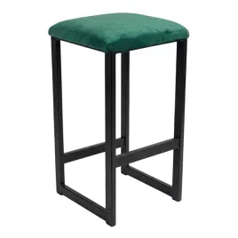 taboret-do-wyspy-tapicerka-welur-czarny-stelaz-zgnita-zielen-wysoki-65-cm