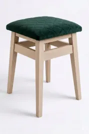 taboret-kuchenny-bukowy-tapicerowany-naturalny-i-zgnita-zielen-blat-50-cm
