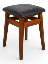 taboret-tapicerowany-bukowy-drewniany-welur-szary-pikowany-30x30x50-cm