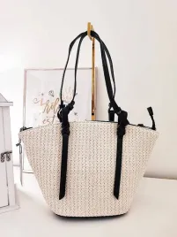 ines-delaure-torba-shopper-koszyk-ecru-z-czarnym
