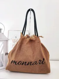 monnari-torebka-shopper-plocienna-brazowa-z-czarnym-logowana
