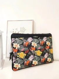 nobo-torba-etui-na-laptopa-czarna-kwiaty