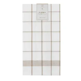scierka-kuchenna-50x70-taupe-biala-kratka-bawelniana