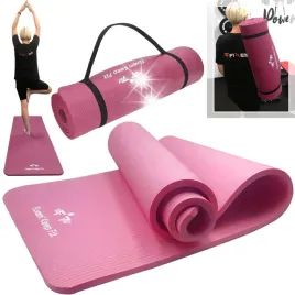 mata-gimnastyczna-do-jogi-fitness-15cm-190x63cm-tasmy-gumy-2x-hantla-1kg