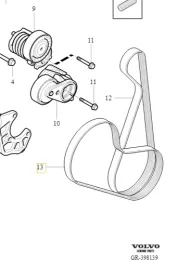 volvo-c30-c70-napinacze-paski-osprzetu-komplet-oe