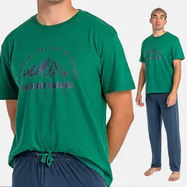 pizama-meska-dwuczesciowa-bawelniana-krotki-rekaw-dlugie-spodnie-nadruk-xl