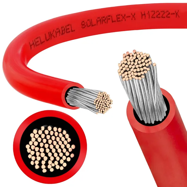 Kabel solarny CZERWONY fotowoltaika 6mm² - SOLARFLEX-X H1Z2Z2-K 100m