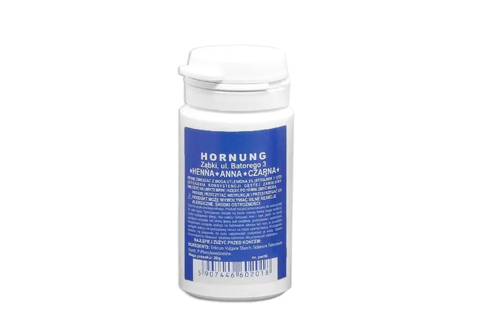 HORNUNG HENNA DO FARBOWANIA BRWI W PROSZKU ANNA PROSZKOWA CZARNA 20G